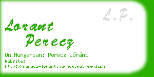 lorant perecz business card